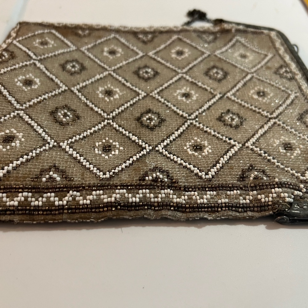 Large Antique Art Deco Ornate Beaded Purse Bag 1920's - Picture 5 of 8
